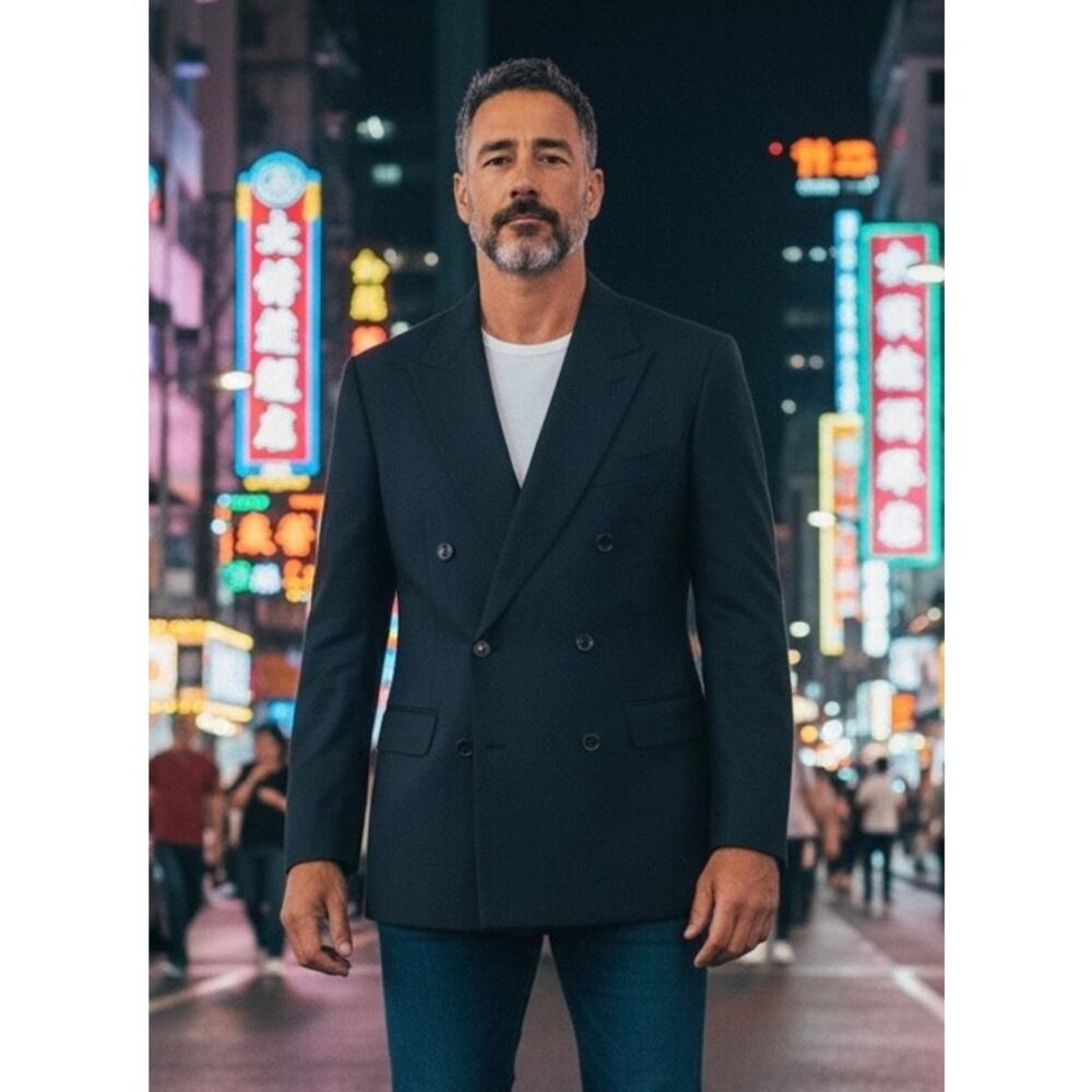 Stefano Ricci Navy Cashmere Double Breasted Blazer size 46IT/36 US $7000